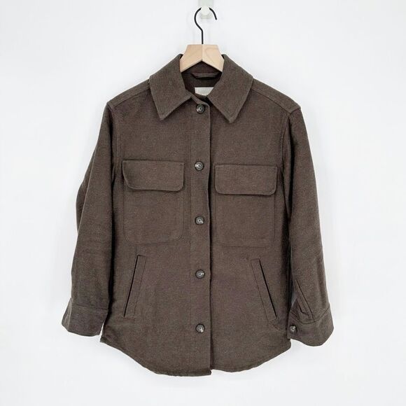 Everlane Oversized Shirt Jacket Shacket Button Down Dark Brown Women's XS - Picture 1 of 6